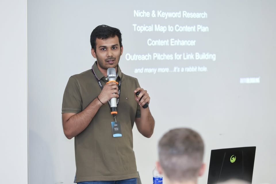 Vaibhav Sharda speaking at a conference